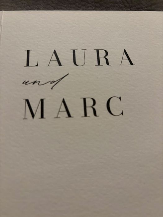 Einladungskarte „Laura und Marc“, Vorlage für das Schild